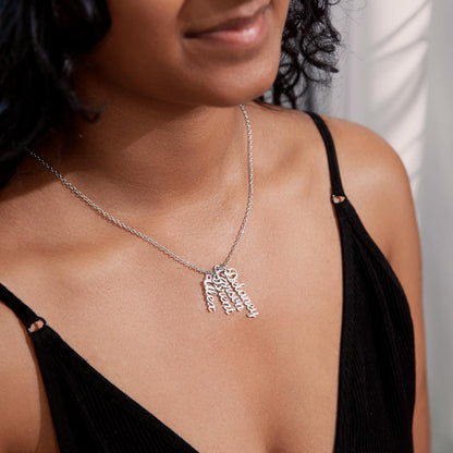 Multi Name Vertical Name Necklace