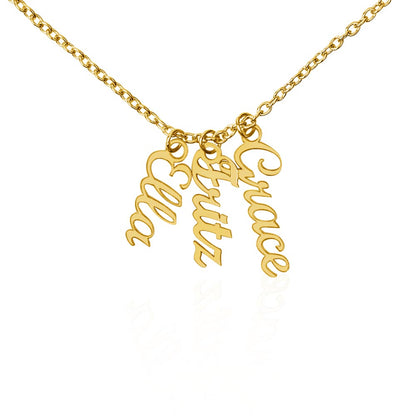 Multi Name Vertical Name Necklace