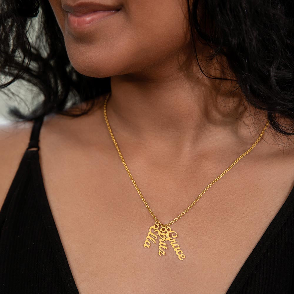 Multi Name Vertical Name Necklace