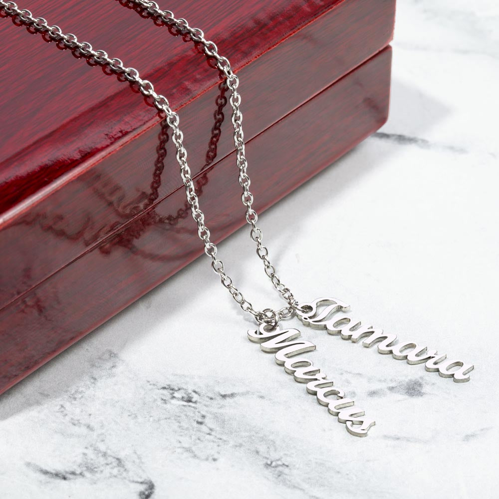 Multi Name Vertical Name Necklace