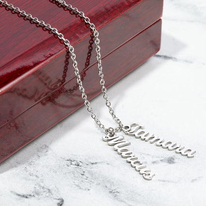Multi Name Vertical Name Necklace