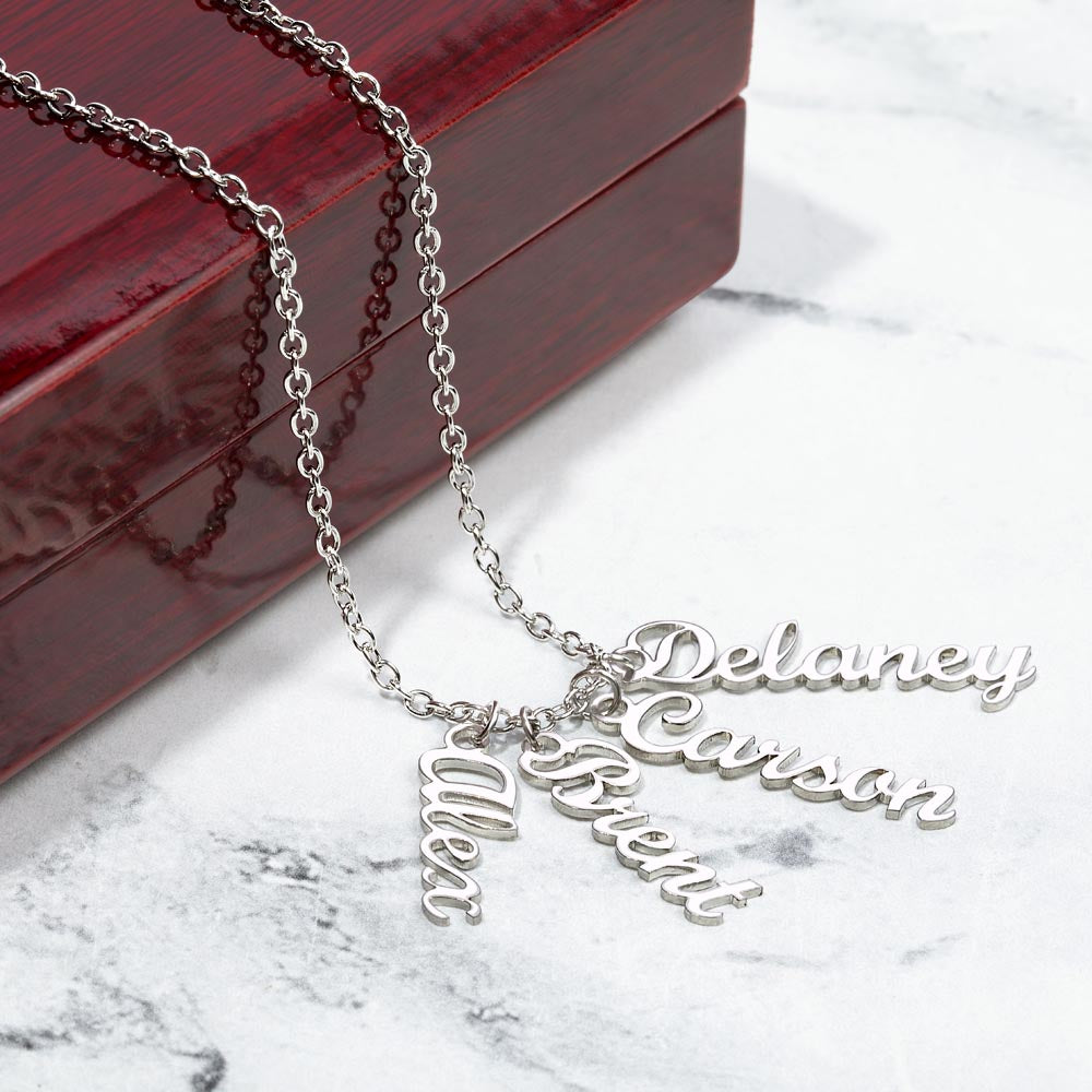 Multi Name Vertical Name Necklace