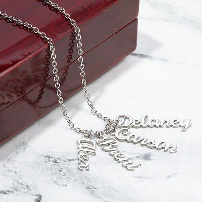 Multi Name Vertical Name Necklace