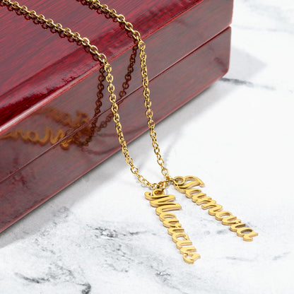Multi Name Vertical Name Necklace