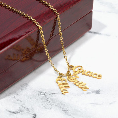 Multi Name Vertical Name Necklace