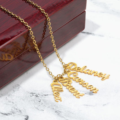 Multi Name Vertical Name Necklace