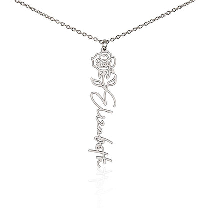 Birth Month Flower Name Necklace