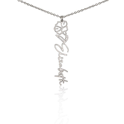 Birth Month Flower Name Necklace