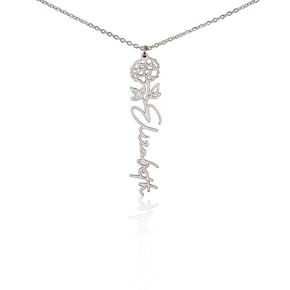 Birth Month Flower Name Necklace