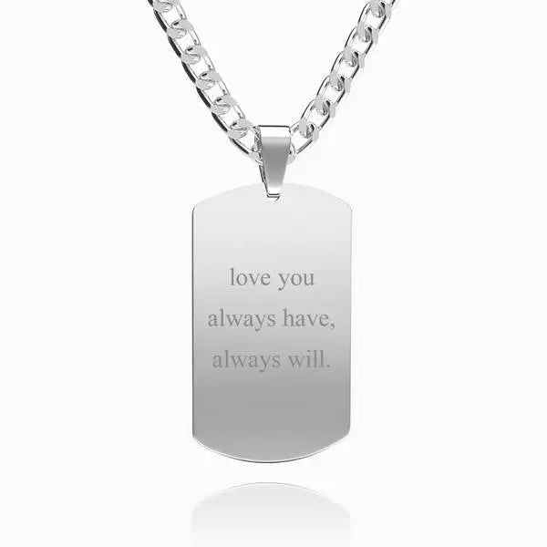 Personalised Photo Necklace Men's Jewelry With Engraving Text Stainless Steel Tag Photo Pendant Father's Day GIft For Dad