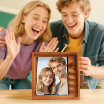 Custom Photo Hand cranked Flipbook Frame Vertical Television Animation Machine Photo Album with Light Memorial Gift