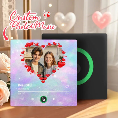 FridgeBeats Frameless 4.0 Personalized Heart Style Photo Music Fridge Magnet Valentines Gift For Wife