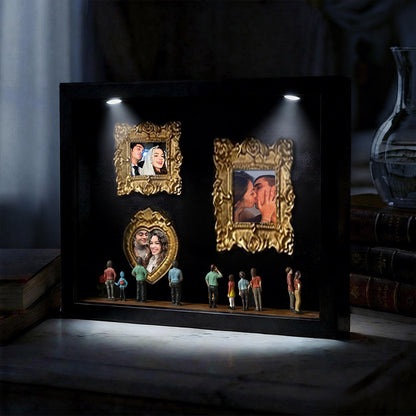 Cute Miniature Museum With Spot Lights  Black Frame Personalized Couples Gift for Her