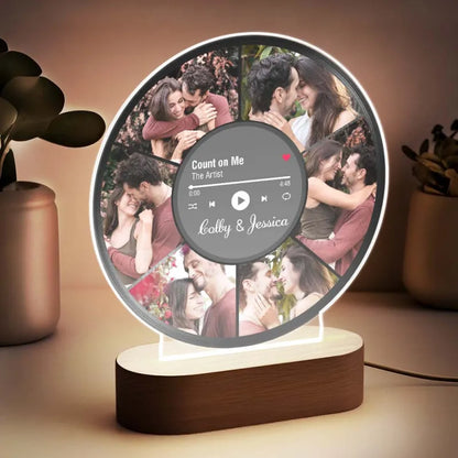 Personalized Couple Photos Record Night Light Photo Collage LED Lamp Anniversary Gift For Couple