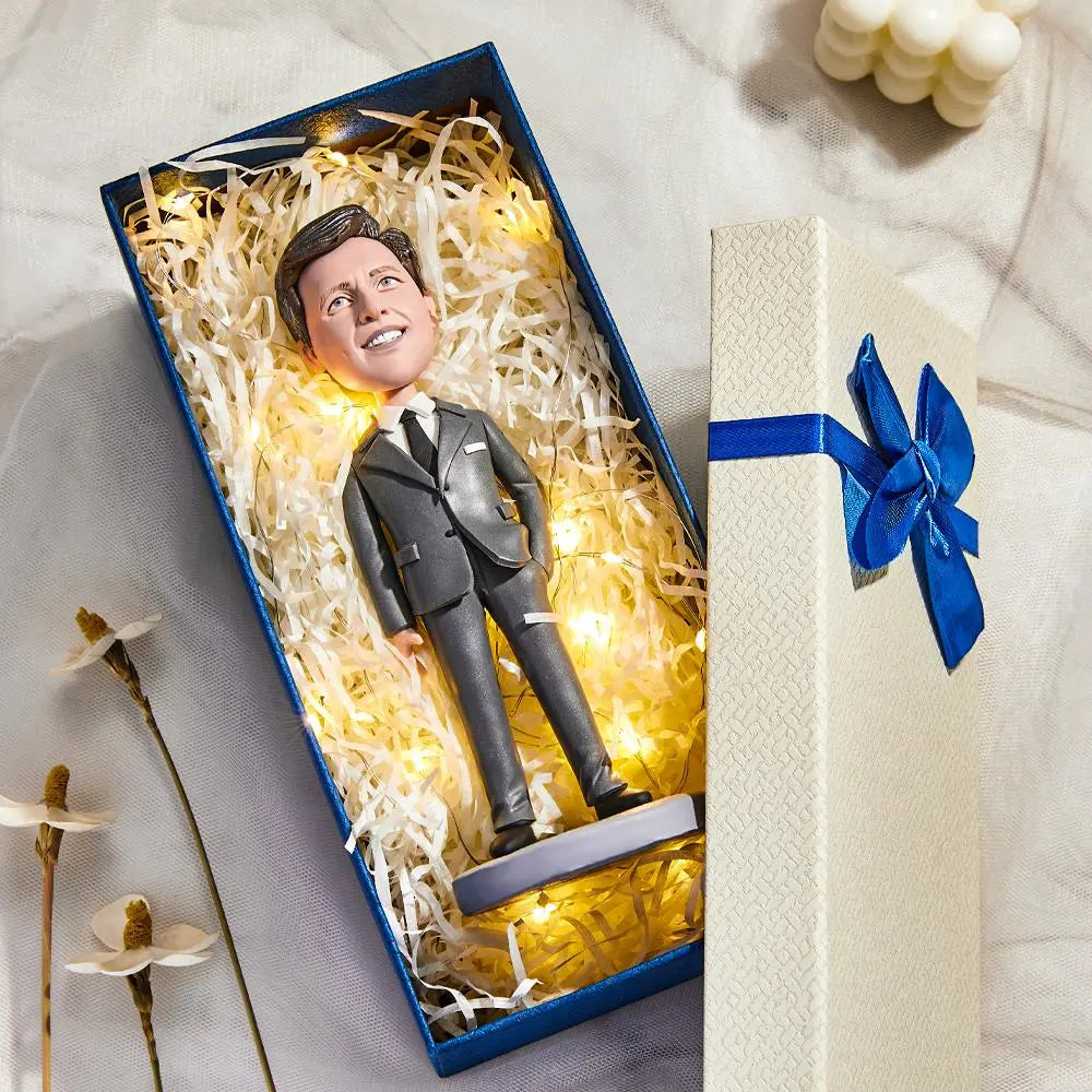 Fully Body Customizable One Person Custom Bobbleheads With Engraved Text For Him or Her