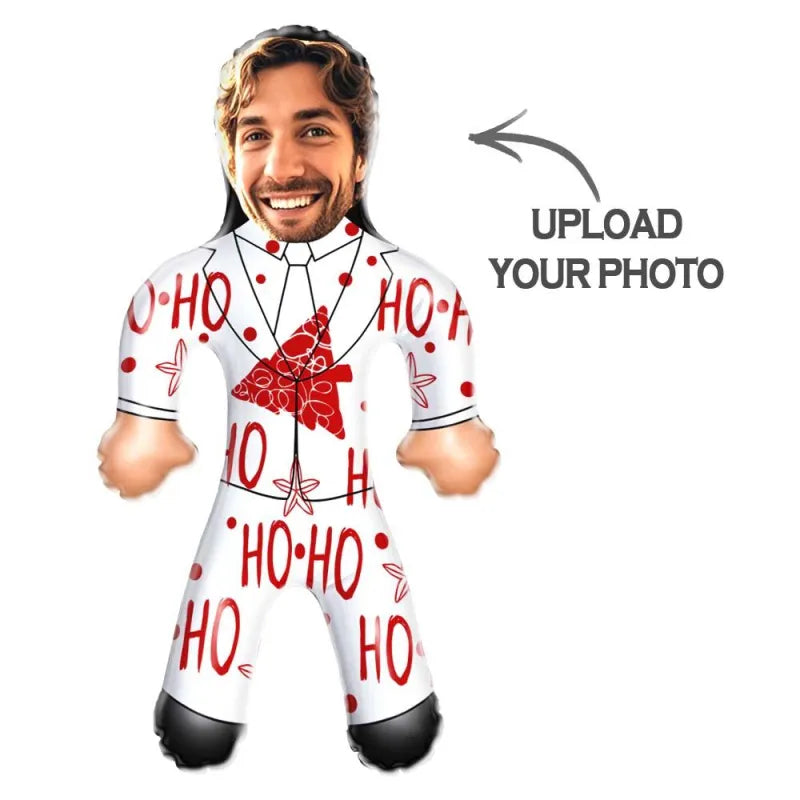 Custom Face White Christmas Suit Blow Up Dolls Funny Inflatable Balloon Custom Air Doll for Party Favors Christmas