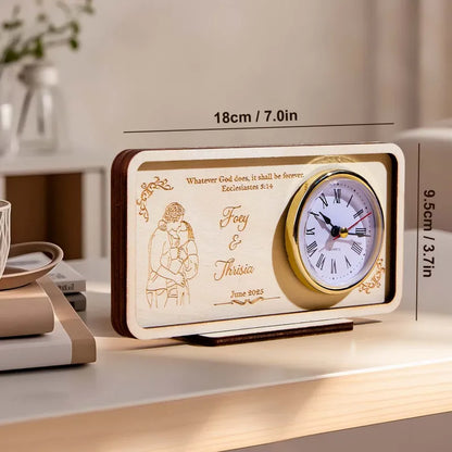 Personalized Wooden Clock Can Custom Photo And Text  Anniversary Gifts