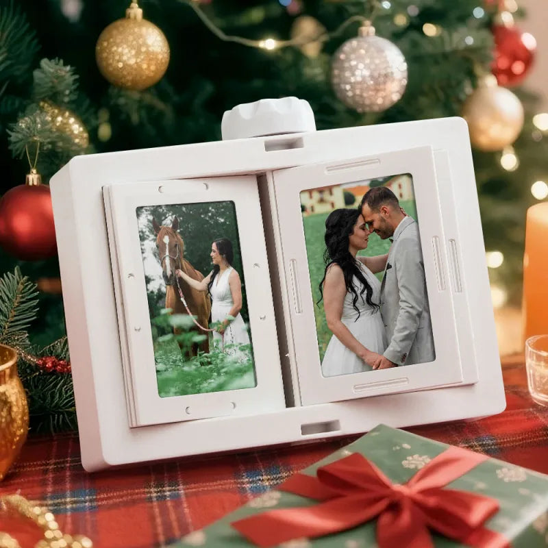 Personalized Rotating Photo Frame Carousel Custom Photo Desktop Photo Reel Flip & Spin Photo Box  Anniversary GIft For Wife