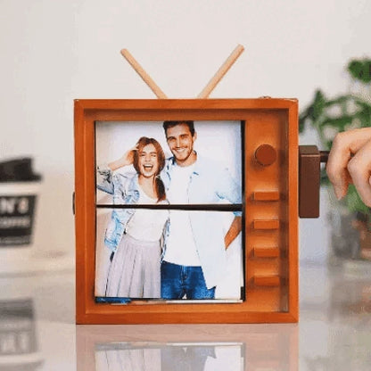 Custom Photo Hand cranked Flipbook Frame Vertical Television Animation Machine Photo Album with Light Memorial Gift