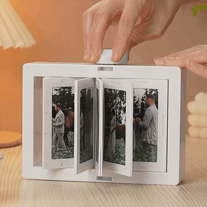 Personalized Rotating Photo Frame Carousel Custom Photo Desktop Photo Reel Flip & Spin Photo Box  Anniversary GIft For Wife
