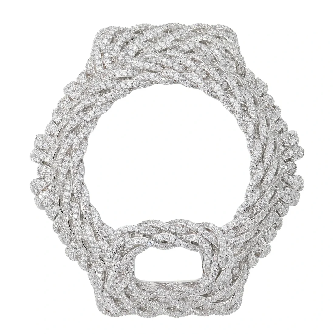 Iced Out Moissanite Rope Watch Bezel Case for DW6900 Series
